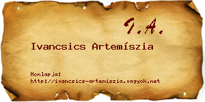 Ivancsics Artemíszia névjegykártya