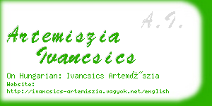 artemiszia ivancsics business card